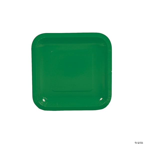 Green Square Paper Dessert Plates - 24 Count