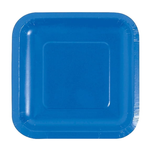 Royal Blue Square Paper Dessert Plates - 24 count