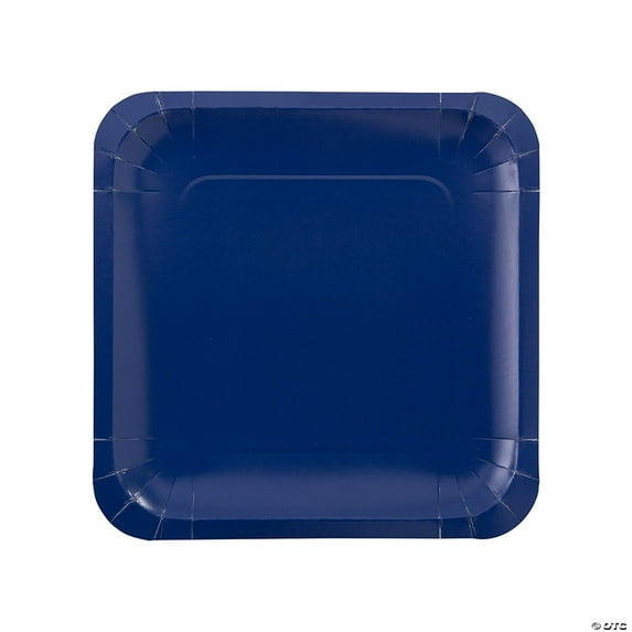 Navy Blue Square Paper Dinner Plates - 24 Count