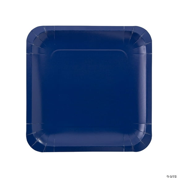 Navy Blue Square Paper Dinner Plates - 24 Count