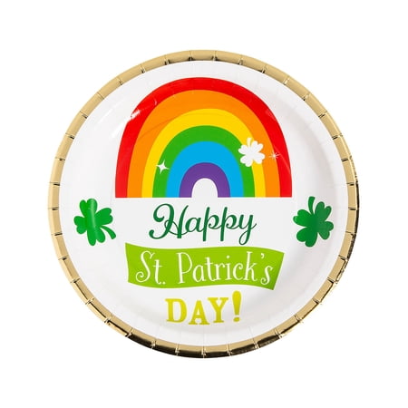 Fun Express St. Patrick’s Day Lucky Rainbow Paper Dinner Plates 8 Count