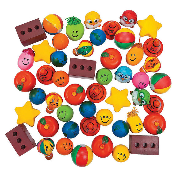 Fun Express - Stress Toy Assortment (50 Pc) - Toys - Assortments - 50Pc Assortments - 50 Pieces
