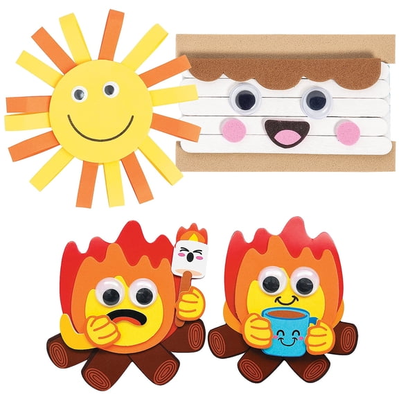 Fun Express Summer Camp Magnet Craft Kit Assortment - Makes 36