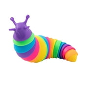 Fun Express Super Sensory Rainbow Fidget Slugs - 6 Pc
