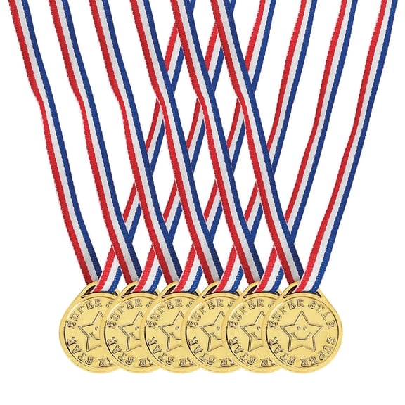 1 1/2" Bulk 72 pc. Classic Super Star Goldtone Plastic Medals