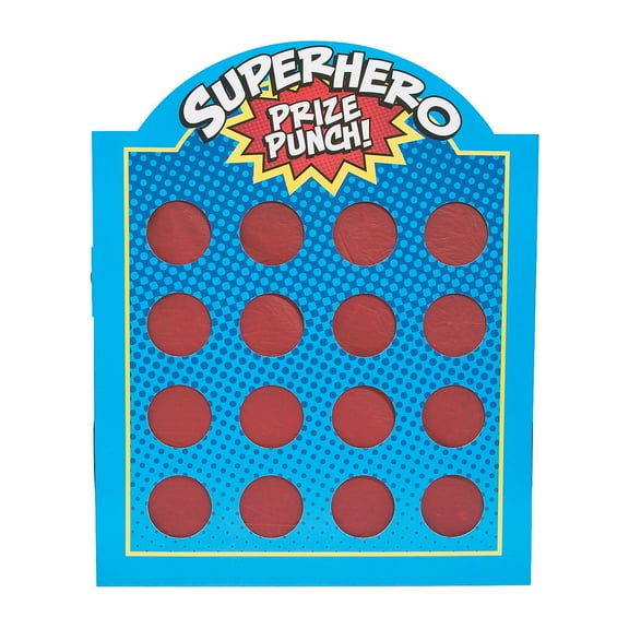 Fun Express Superhero Prize Punch Board Games Cardboard and Tissue Paper