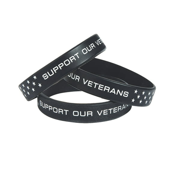 Fun Express Support Our Veterans Bracelets - Jewelry - 12 Pieces