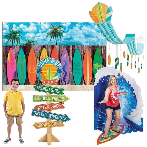 Fun Express Surf’s Up Party Waves Ultimate Stand-Up Decorating Kit – 8 Piece
