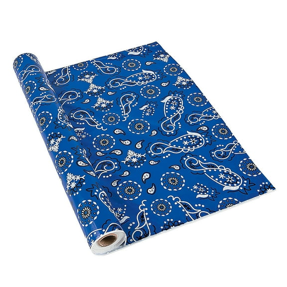 Fun Express Tablecloth Roll Fiesta Blue Bandana