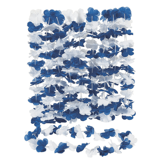 Fun Express Team Spirit Blue All Occasion Flower Lei 38" (12 Pieces)