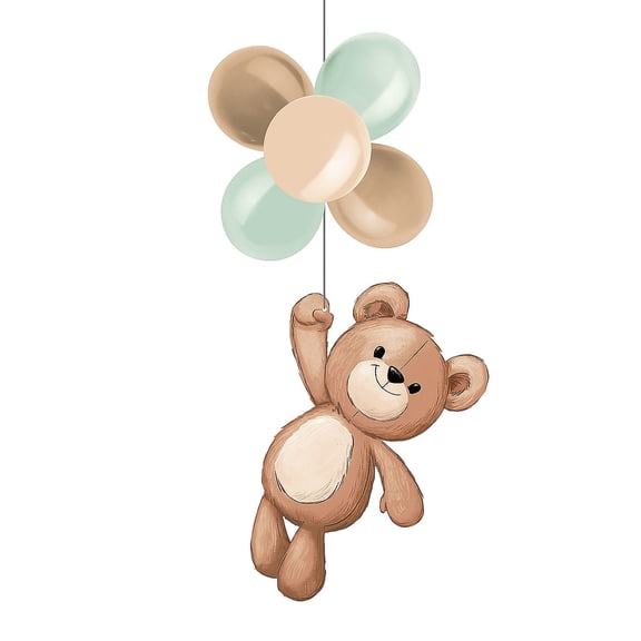 Fun Express Teddy Bear Hanging Decoration with Latex Balloons