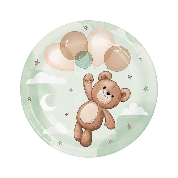 Fun Express Teddy Bear Paper Dessert Plates - 8 Ct