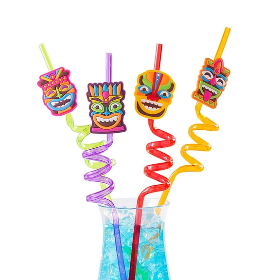 Fun Express Tiki Luau Silly Straws 12 Pieces