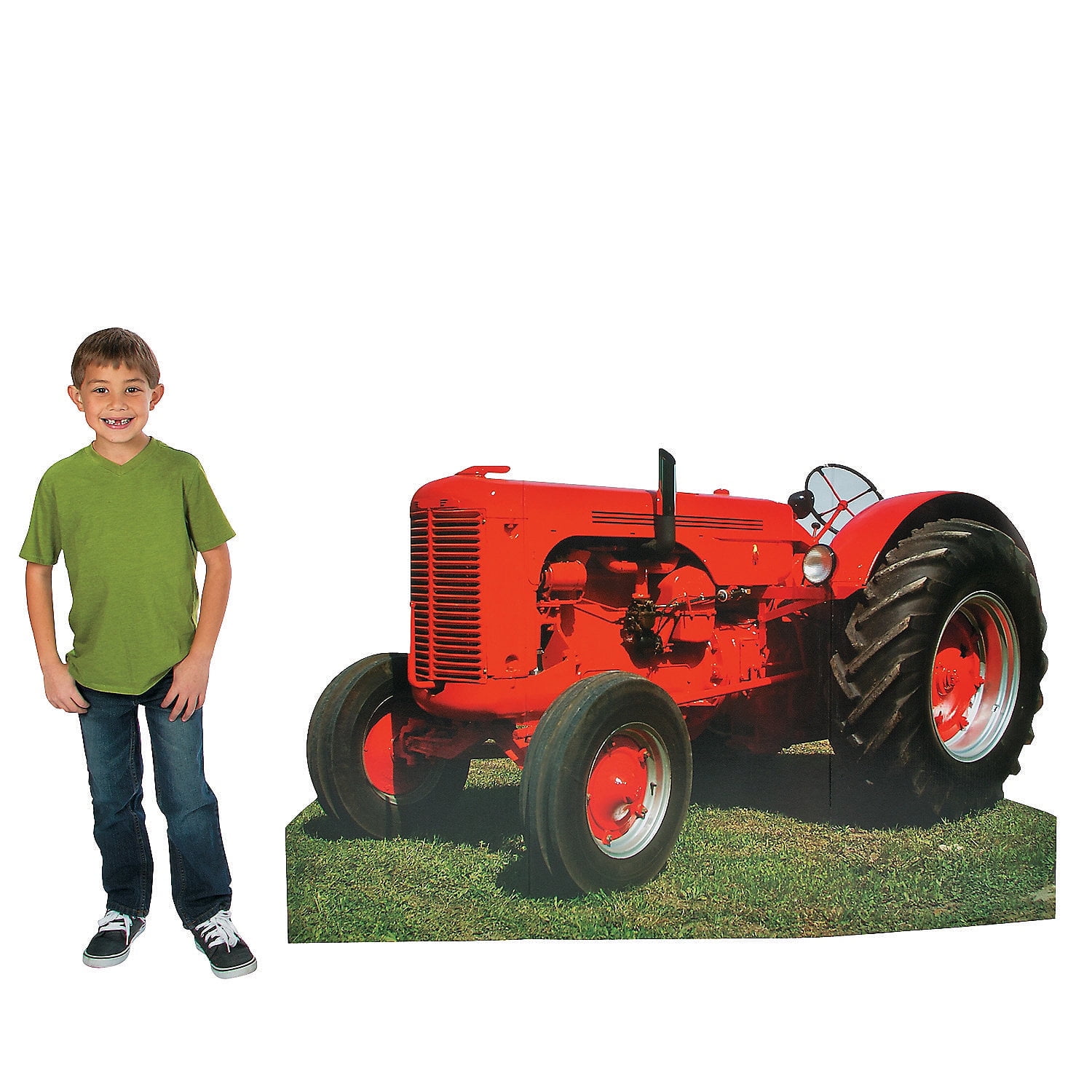 Fun Express Tractor Photo Cut-Out Stand-Up \u0026 Party Decor Set - Ideal for Tractor-Themed Birthday Parties Baby Showers and Special Celebrations - Fun Photo Prop for Memorable Moments - 1 Piece