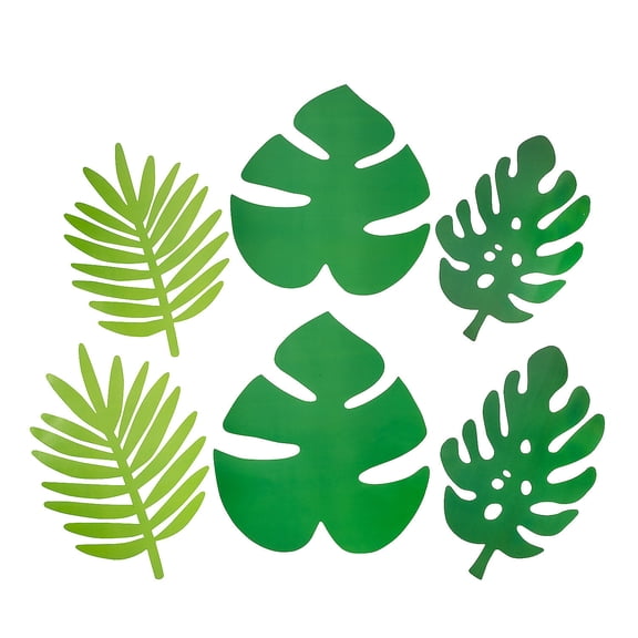 Fun Express Tropical Leaf Paper & Cardboard Cutouts (12 Pack)