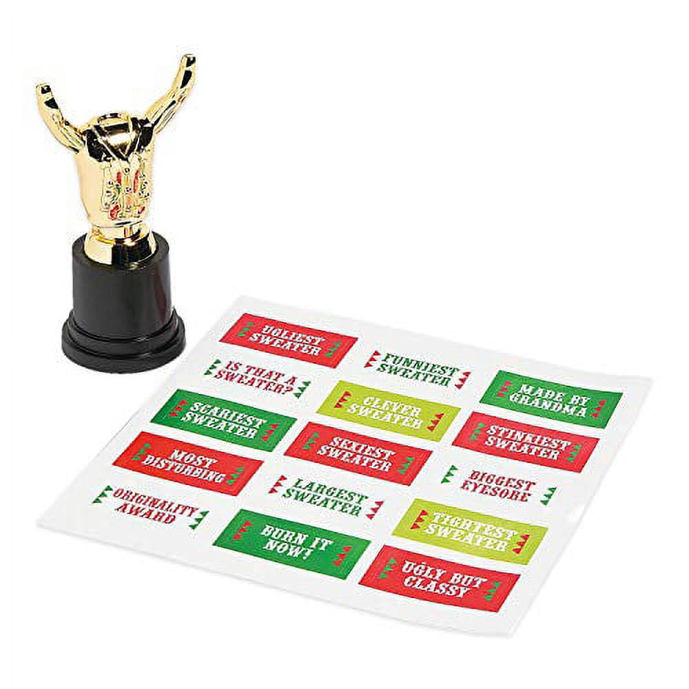 Ugly Sweater Costume Trophy, Stationery, Awards, Christmas, 12 Pieces