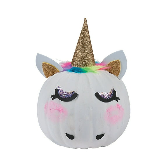 Fun Express Unicorn Pumpkin Decorating Craft Kit, 6 Pieces