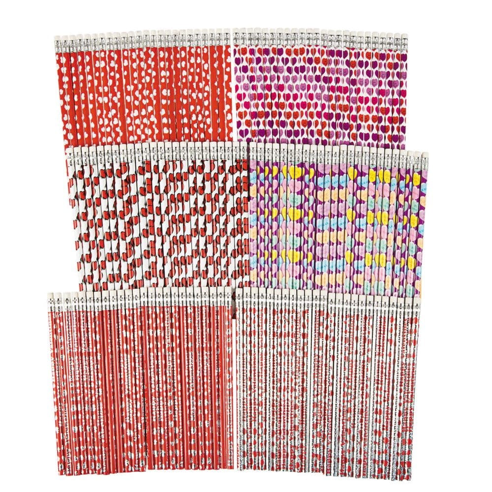 Fun Express Valentine Pencils, Assorted Colors, 144 Count