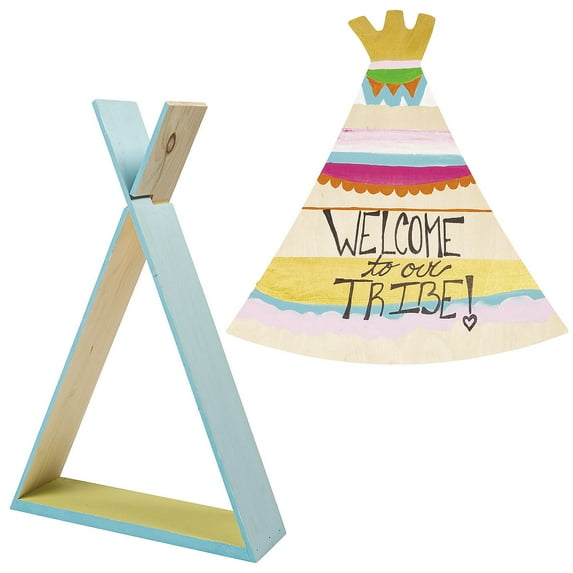 Fun Express Value DIY Unfinished Wood Teepee Decor Assortment - 2 Pc