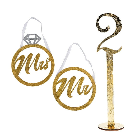 Fun Express Value DIY Unfinished Wood Wedding Sign Craft Assortment - 26 Pieces