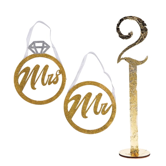 Fun Express Value DIY Unfinished Wood Wedding Sign Craft Assortment - 26 Pieces