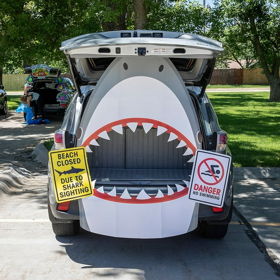 Fun Express Value Gray & White Shark Trunk-or-Treat Decorating Kit - 5 Piece