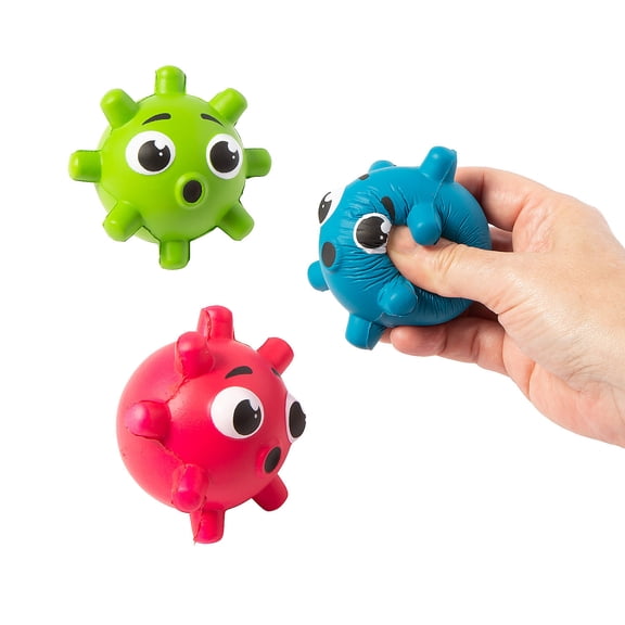 Fun Express Virus-Shaped Stress Balls - 12 Pieces