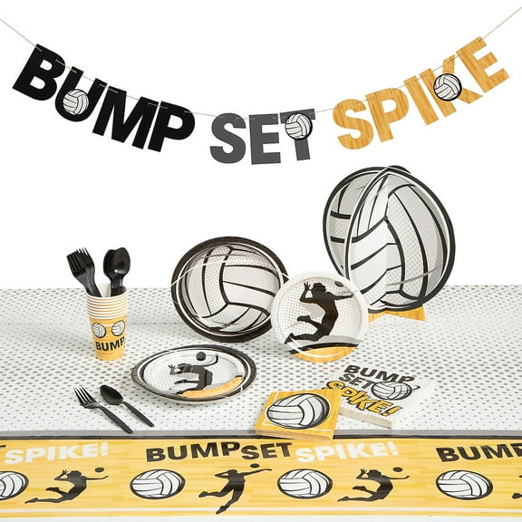 Fun Express Volleyball Party Deluxe Tableware Kit for 8 Guests