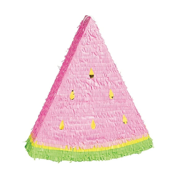 Fun Express Watermelon Pink Asymmetrical Party Pinata, 17.5" x 3.8"