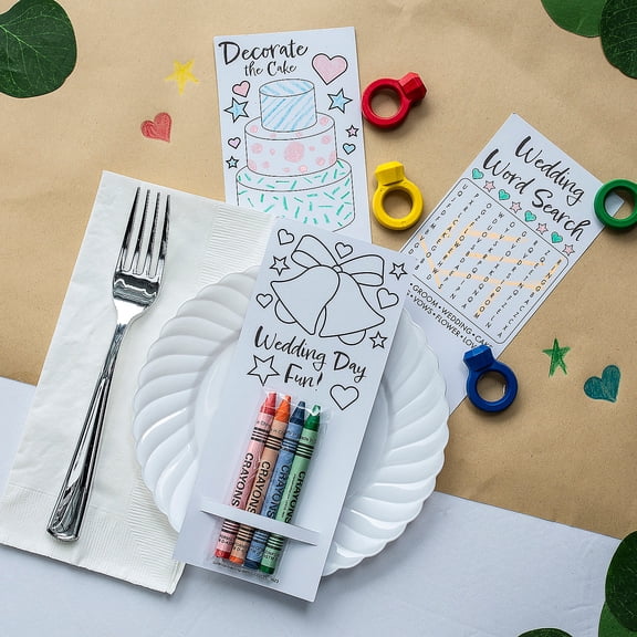 Fun Express Wedding Coloring Activity Cards - 24 Pieces