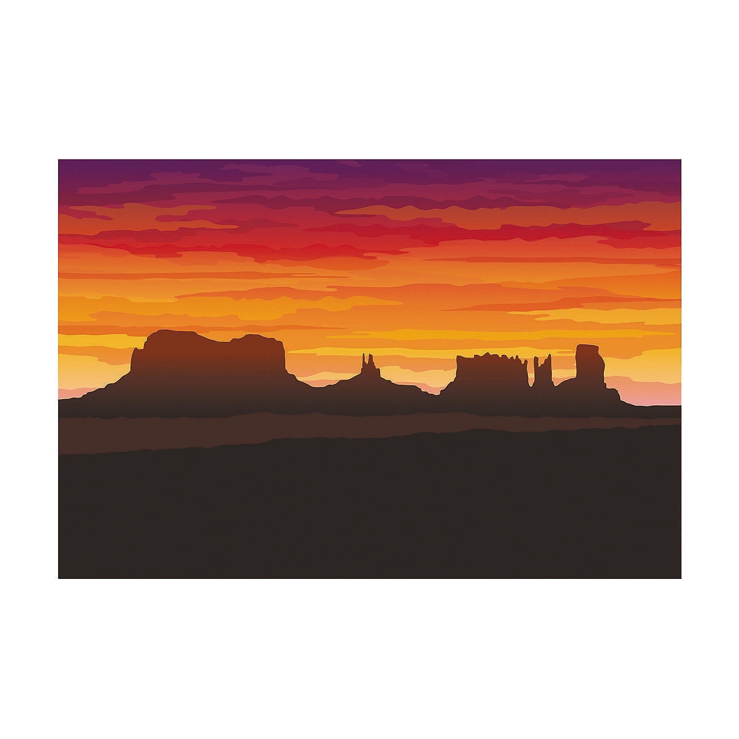 Western Desert Sunset Rectangular Plastic Backdrop Banner