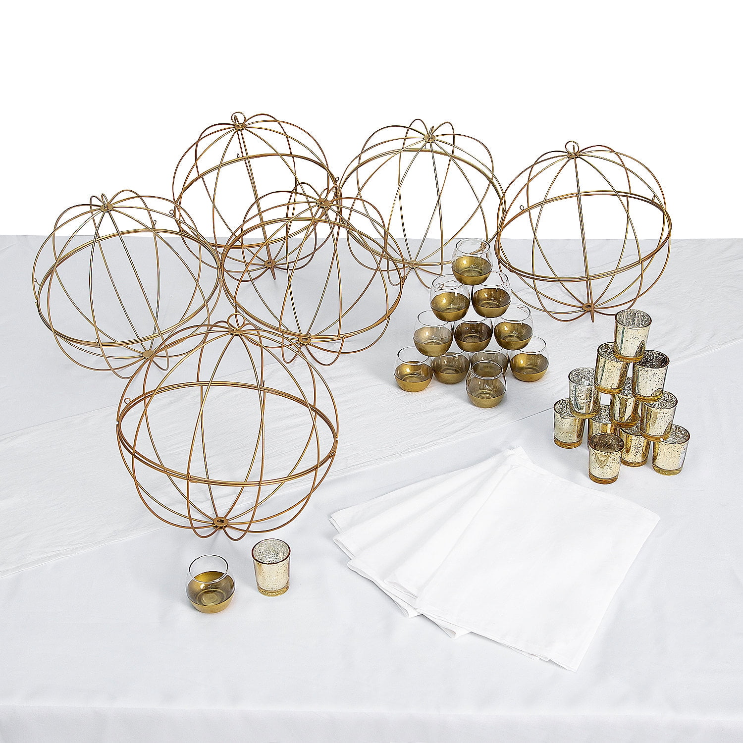 Fun Express White & Gold Accent Centerpiece Kit for 6 Tables - Walmart.com