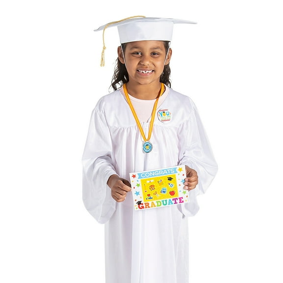 Fun Express White Graduation Gown & Cap Set with Awards for 12