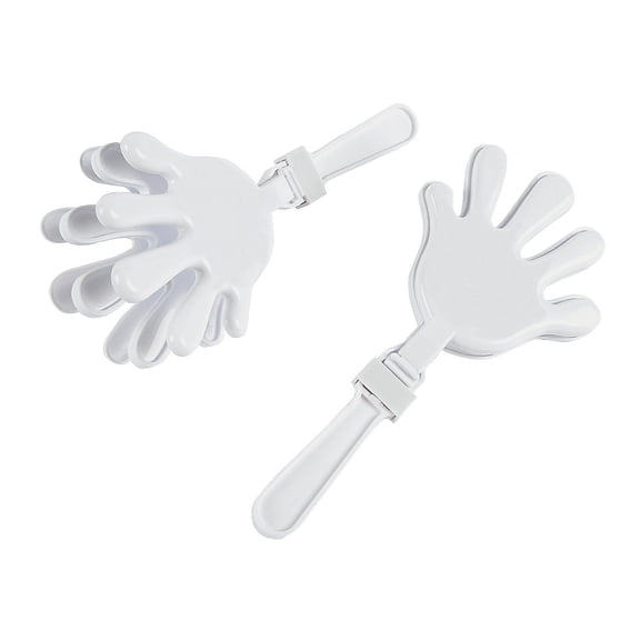 Fun Express - White Plastic Hand Clappers - Toys - Noisemakers - Hand Clappers - 12 Pieces