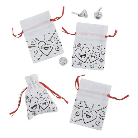 Fun Express White Valentine's Day Gift Bags, 12 Count