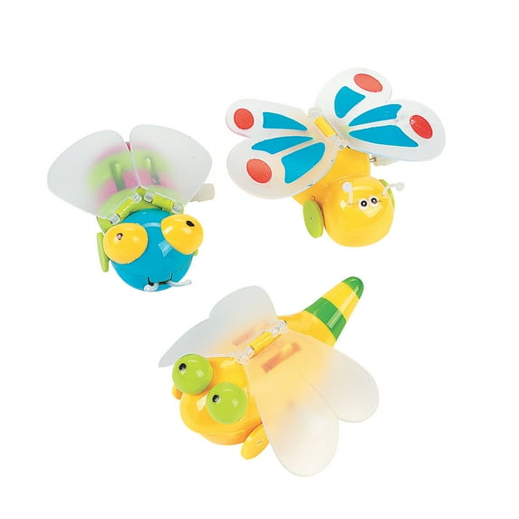 Fun Express - WinD-Up Flying Bugs - Toys - Character Toys - Wind Ups & Paratroopers - 12 Pieces
