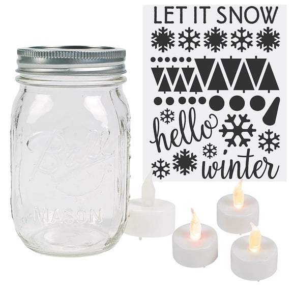 Fun Express Winter Mason Jar Craft Kit for 24