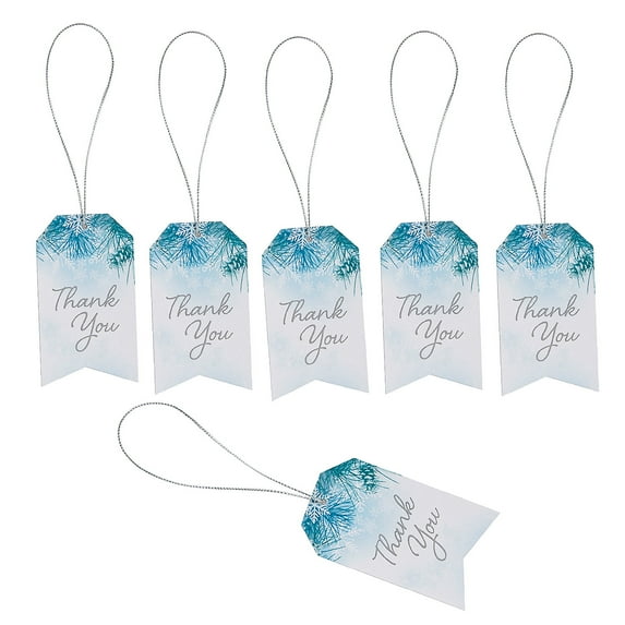 Fun Express Winter Wedding Thank You Tags - Bulk 48 Pc