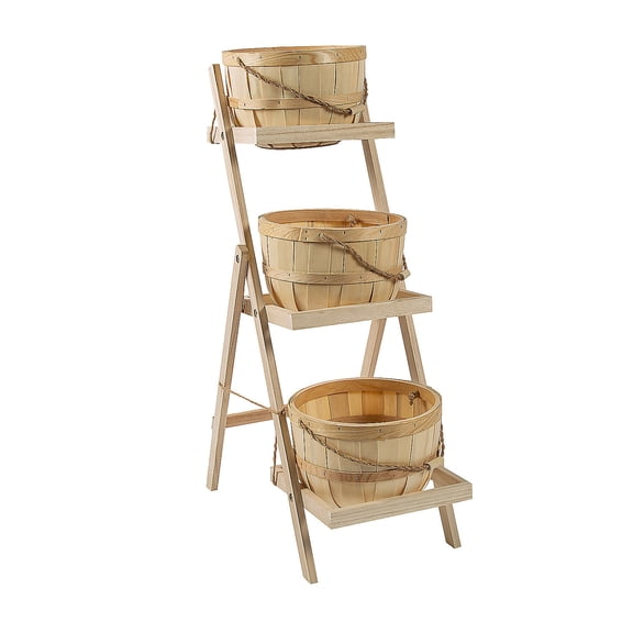 Fun Express Wood Bushel Basket Display, Set of 4
