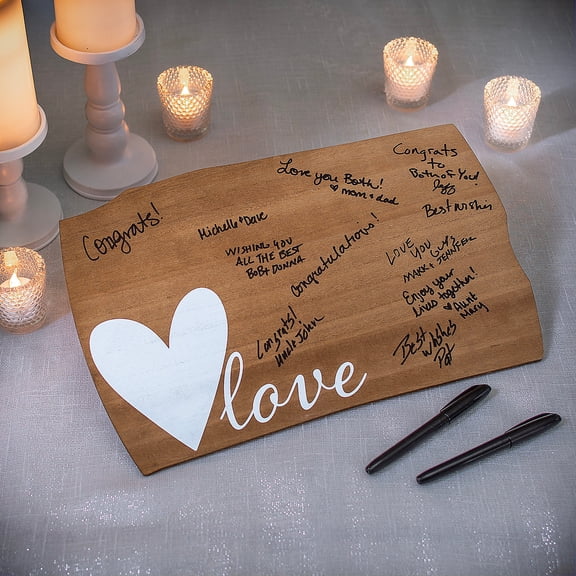 Fun Express Wood Slice Wedding Guestbook
