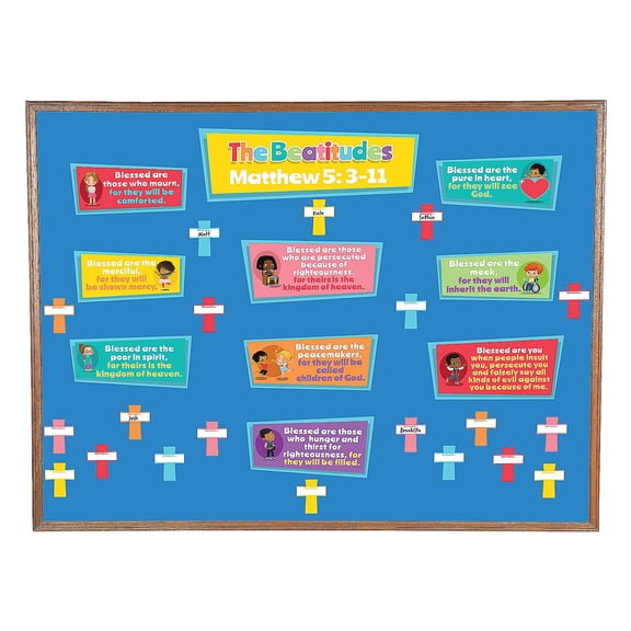 Fun Express Beatitudes Bulletin Board Cut-Outs, Multicolor, 5 Count