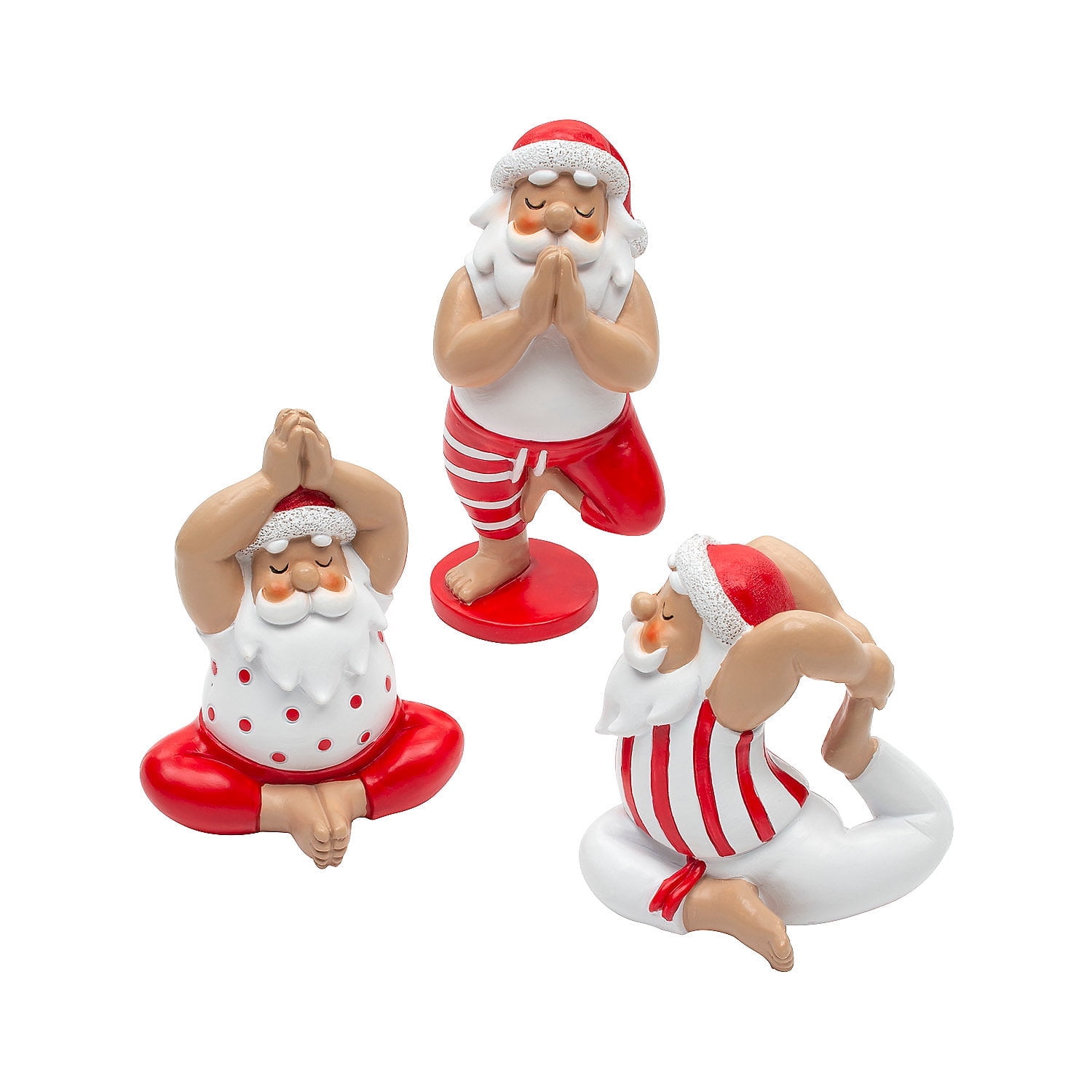 Walmart Yoga Santa Figurines, Christmas Decorations, Home Decor, 3