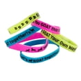 thumbnail image 1 of Fun Express7 1/4" Blue, Green & Pink The GOAT Rubber Bracelets - 24 Pieces, 1 of 1