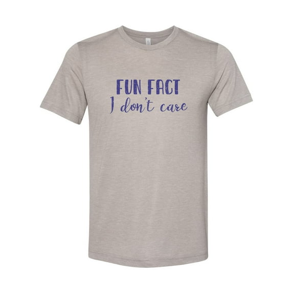 "Fun Fact I Don't Care, I Don't Care Shirt, Unisex Fit, Soft Bella Tee, Inspirational Shirt, Shirts With Sayings, Funny Mom Shirt, Graphic T, Heather Stone, LARGE"