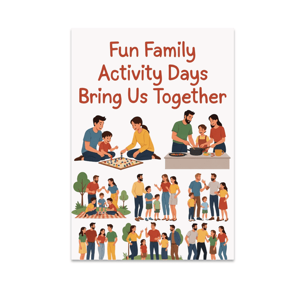 Fun Family Activity Days Bring Us Together - Family Wall Art - 13x19 Poster Print