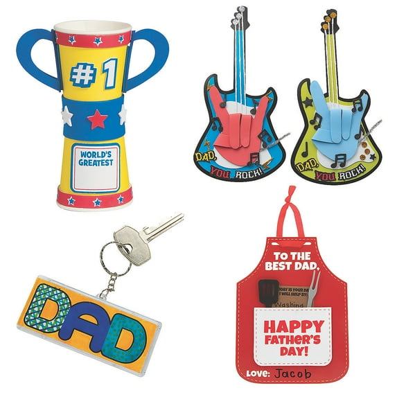 Fun Father’s Day Craft Assortment - Craft Kits - 48 Pieces