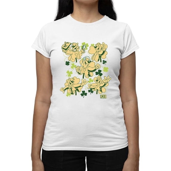 Fun, Festive, And Shamrock-Themed ICEE Bear Graphic Women's T-shirt