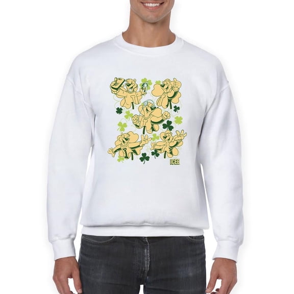 Fun, Festive, And Shamrock-Themed ICEE Bear Men's Sweatshirt