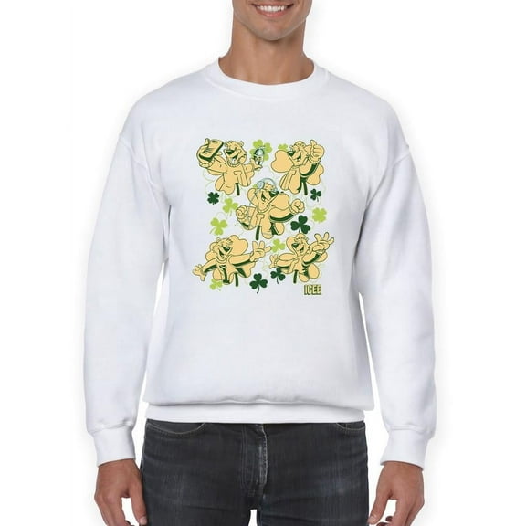 Fun, Festive, And Shamrock-Themed ICEE Bear Men's Sweatshirt