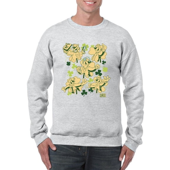 Fun, Festive, And Shamrock-Themed ICEE Bear Men's Sweatshirt